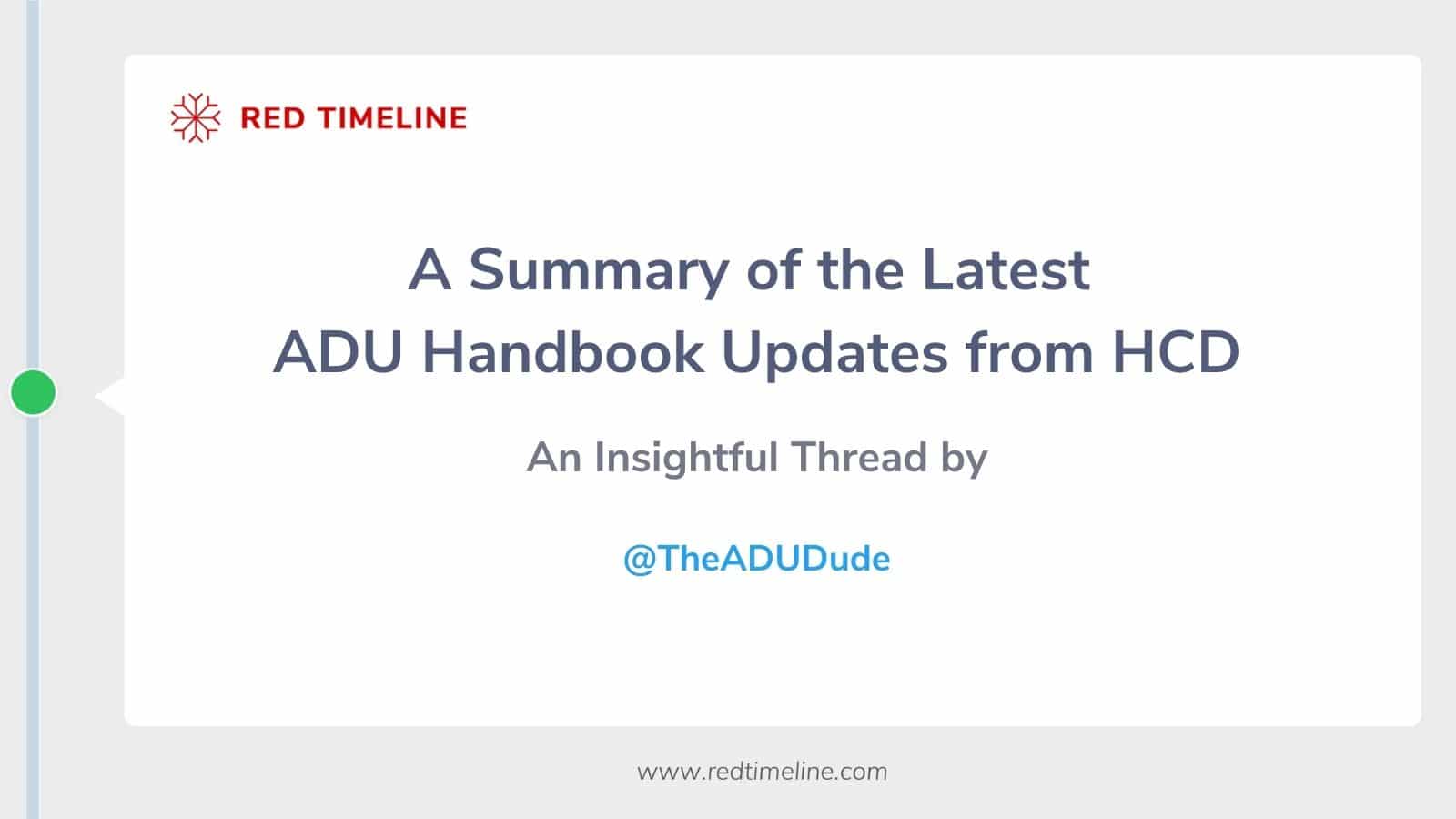 A Summary of the Latest ADU Handbook Updates from HCD Red Timeline